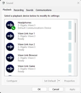 PC Audio Settings