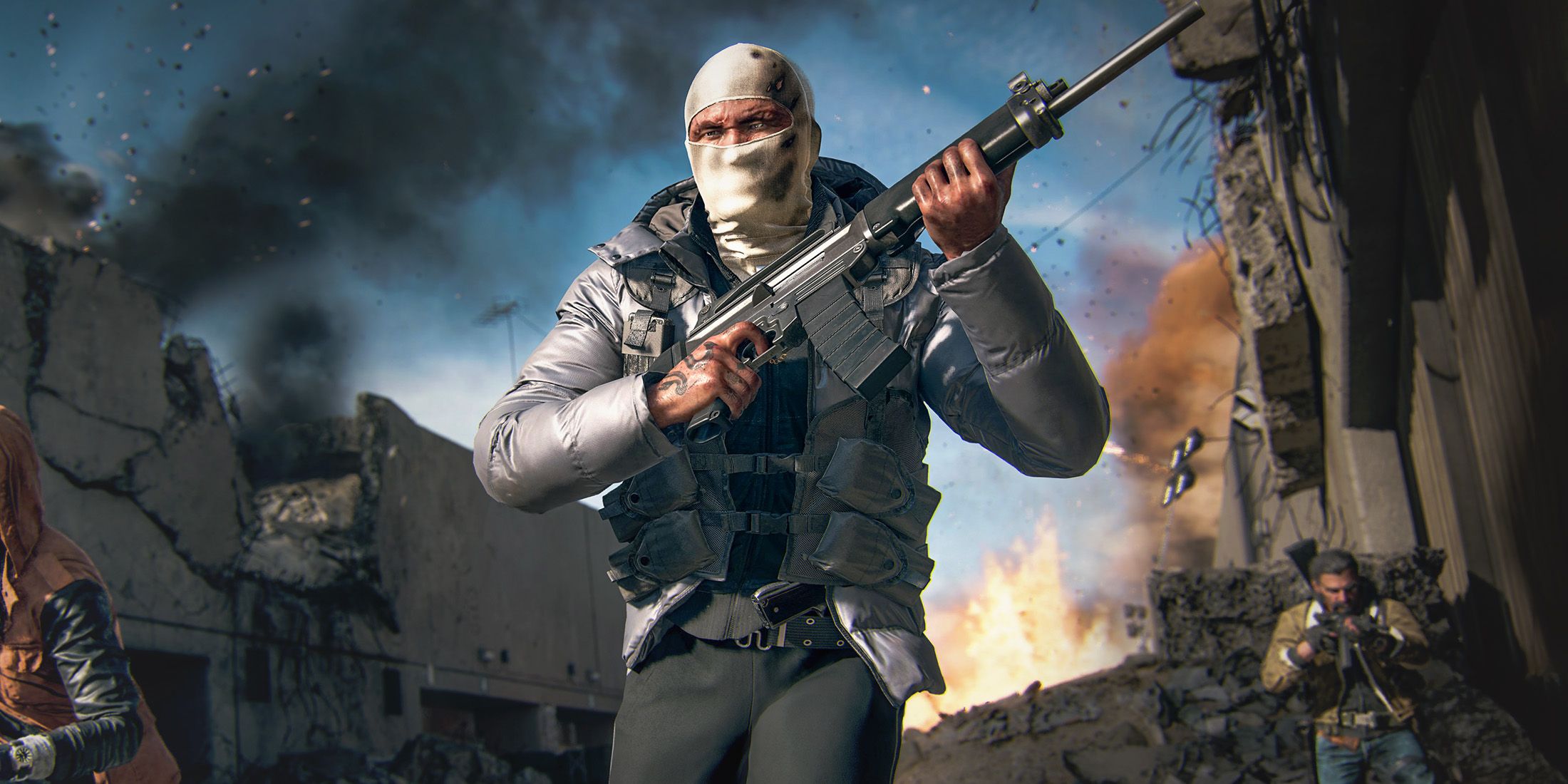 Call of Duty Black Ops 6 promo gameplay screenshot operator in white balaclava